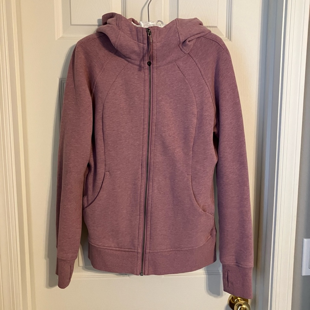 Lululemon Scuba Full-Zip Hoodie in Heathered Velvet Dust size 10